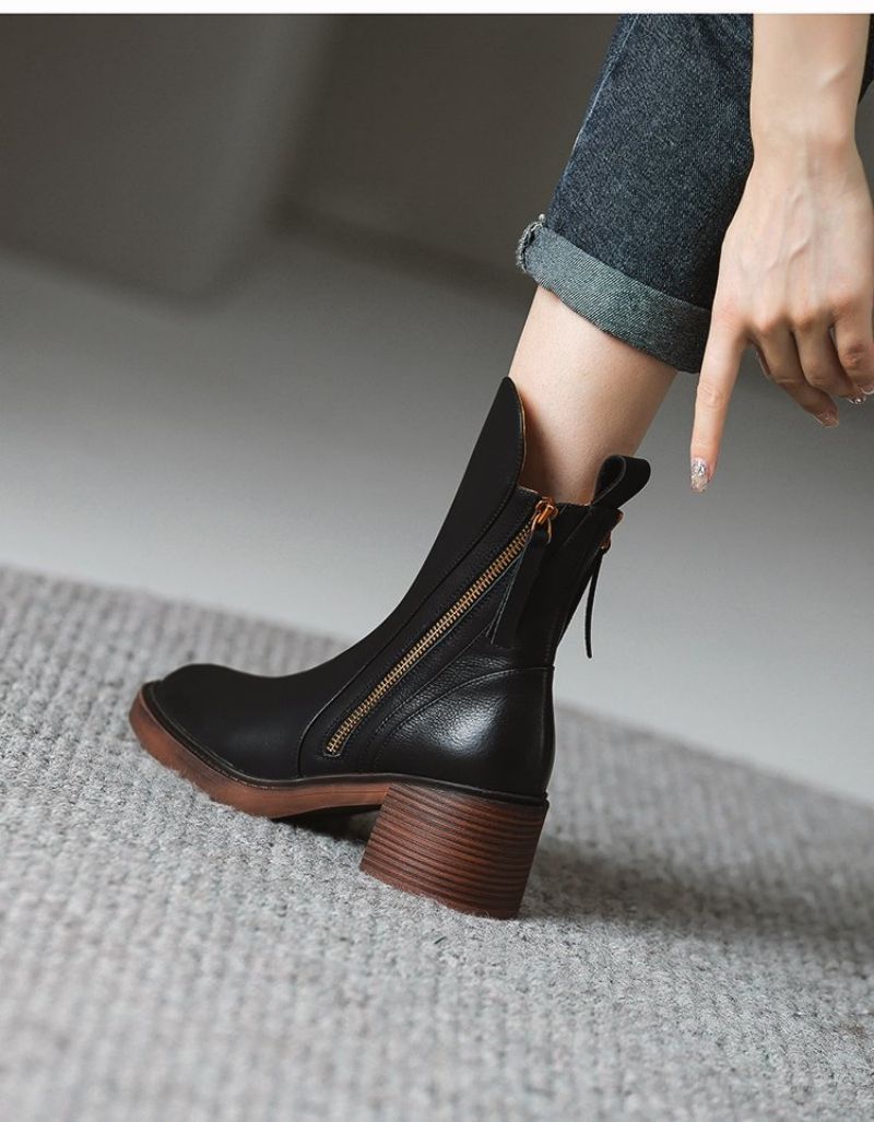 Selene Premium Leather Ankle Boots