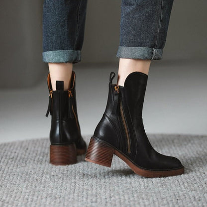 Selene Premium Leather Ankle Boots