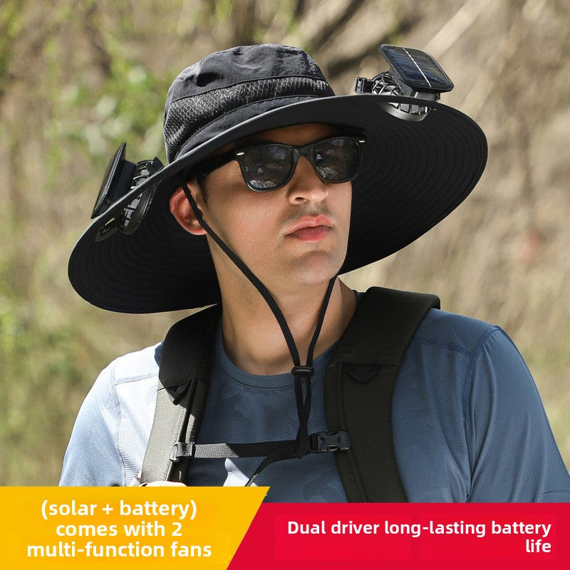 🔥Summer Essential – Solar Fan Cooling Hat for Outdoors & Beach