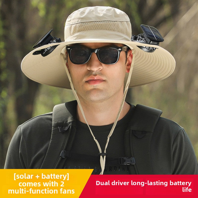 🔥Summer Essential – Solar Fan Cooling Hat for Outdoors & Beach