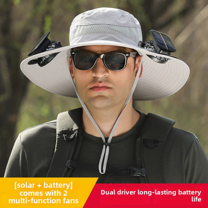 🔥Summer Essential – Solar Fan Cooling Hat for Outdoors & Beach
