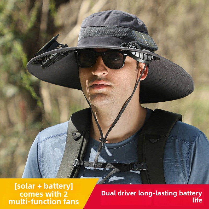 🔥Summer Essential – Solar Fan Cooling Hat for Outdoors & Beach