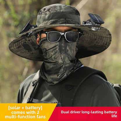 🔥Summer Essential – Solar Fan Cooling Hat for Outdoors & Beach