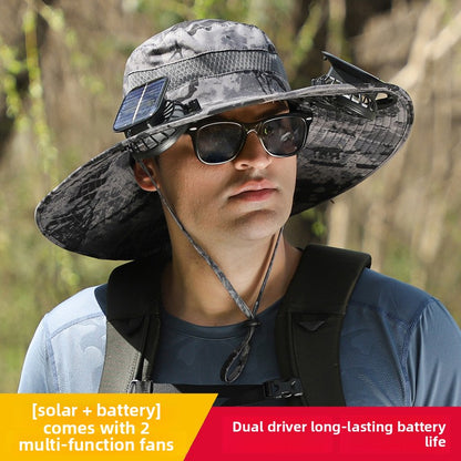 🔥Summer Essential – Solar Fan Cooling Hat for Outdoors & Beach
